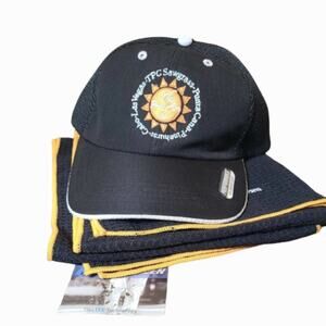 Golf Cap Strap Back ProAm Pinehurst Cabo Las Vegas & Towel New w/ Tag UPF 50